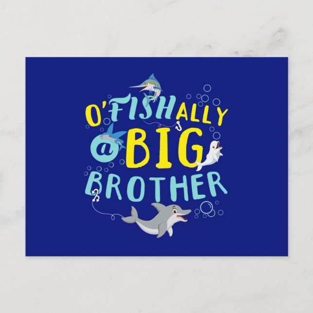 Officially - O'Fishally a Big Brother Pun Postcard (Front)