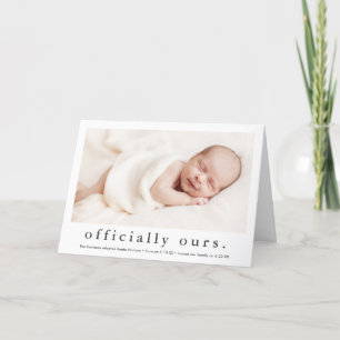 Officially Ours Minimal Photo Adoption Announcement