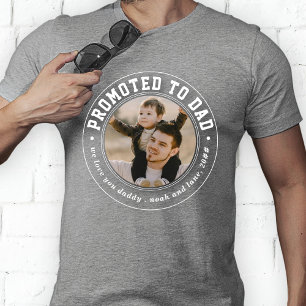 Officially Promoted to Dad Classic Red Badge Photo T-Shirt