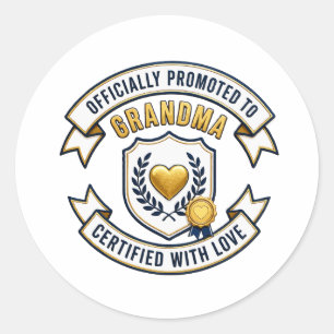 Officially Promoted to Grandma Classic Round Sticker