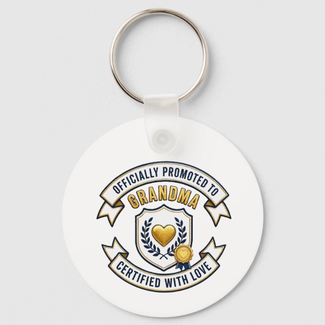 Officially Promoted to Grandma Key Ring (Front)