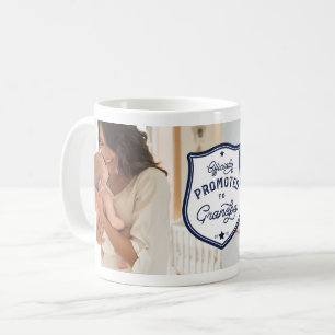 Officially Promoted to Grandpa Badge & Photo Coffee Mug