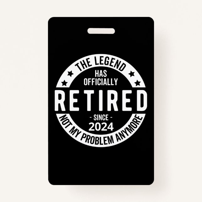 officially Retired 2024 ID Badge (Front)