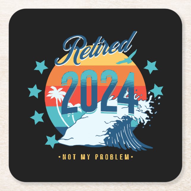 Officially Retired 2024 Square Paper Coaster (Front)