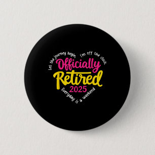 Officially Retired 2025 Heart Men Women 6 Cm Round Badge