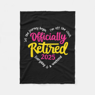 Officially Retired 2025 Heart Men Women Fleece Blanket