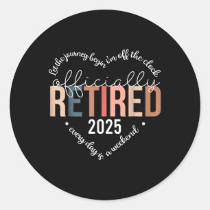 Officially Retired 2025 Heart Shirt For Women Classic Round Sticker