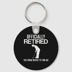 Officially Retired Gift Golf Dad Golfing Retiremen Key Ring