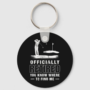 Officially-retired Golf Dad Golfing Retirement Gol Key Ring