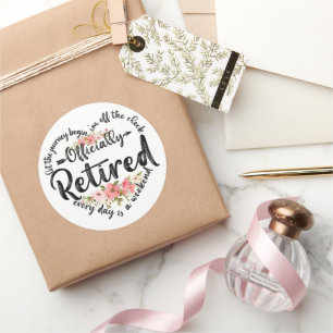 Officially Retired Heart Cute Retirement Gifts Classic Round Sticker