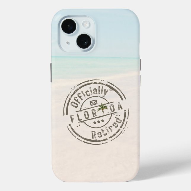 Officially Retired in Florida Tropical Beach Ocean Case-Mate iPhone Case (Back)