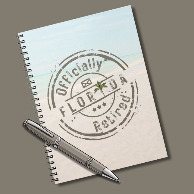 Officially Retired in Florida Tropical Beach Ocean Notebook (Creator Uploaded)