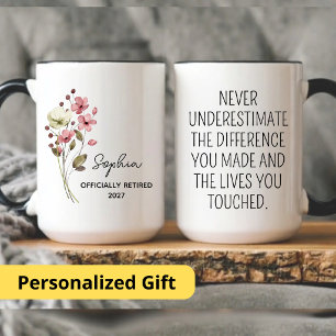 Officially Retired Leaving Gift, Difference Maker Two-Tone Coffee Mug