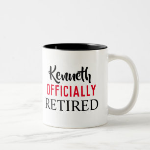 Officially retired mug personalised