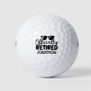 Officially Retired Personalised Name Retirement  Golf Balls