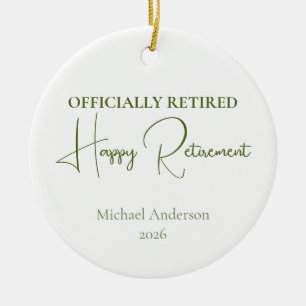 Officially Retired Retirement Gift Ceramic Tree Decoration
