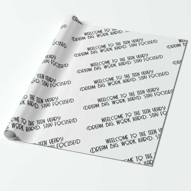 Officially teenager 13th Dream big Motivational Wrapping Paper (Unrolled)