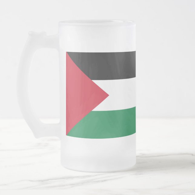officially the State of Palestine country flag Frosted Glass Beer Mug (Left)