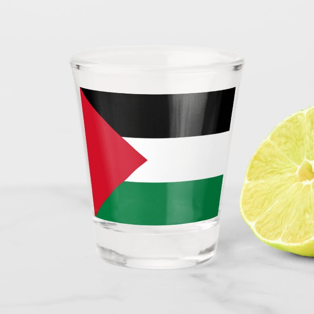 officially the State of Palestine country flag Shot Glass (Front)