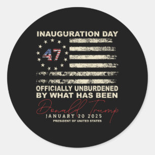 Officially Unburdened By What Has Been Trump Victo Classic Round Sticker