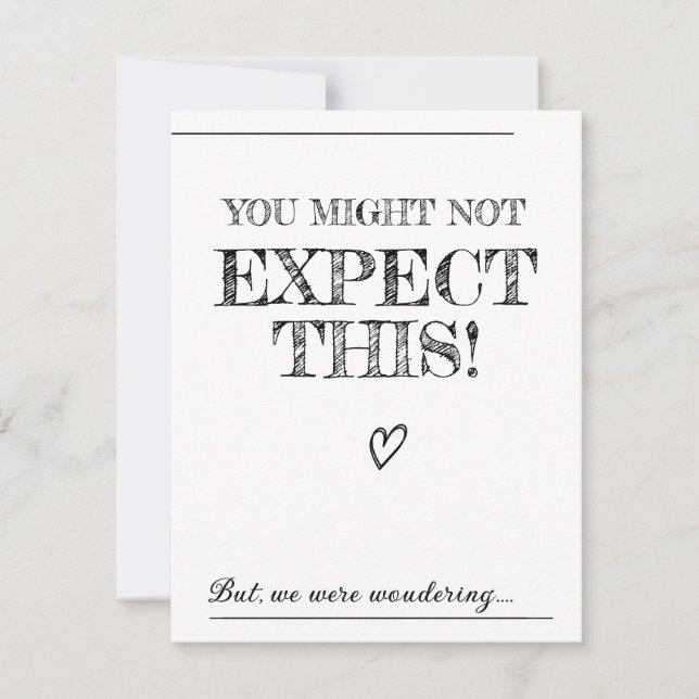 Officiant Proposal.Will you marry us Invitation (Front)