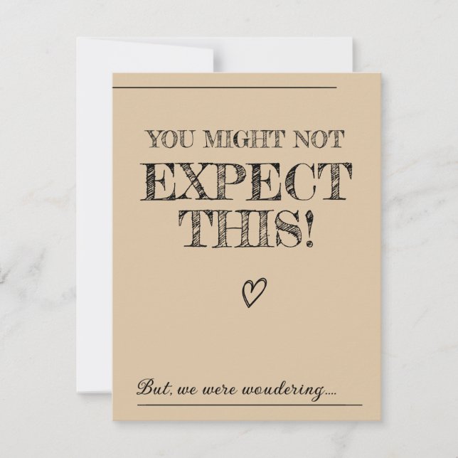 Officiant Proposal.Will you marry us Invitation (Front)