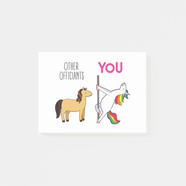 Officiant Unicorn Proposal Gift or Thank You Post-it Notes (Front)