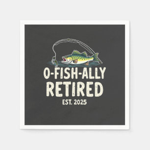 Offishally Retired Est. 2025 Retirement Fisher Dad Napkin