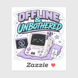 Offline And Unbothered Retro Sticker
