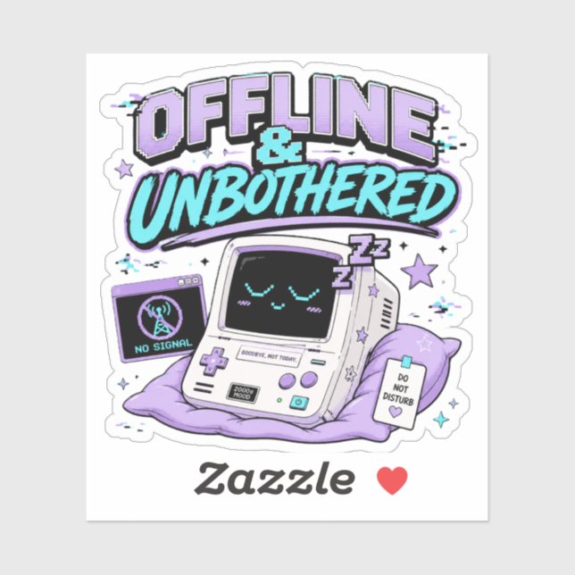 Offline And Unbothered Retro Sticker (Sheet)