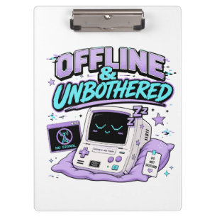 Offline And Unbothered Retro Sticker Clipboard