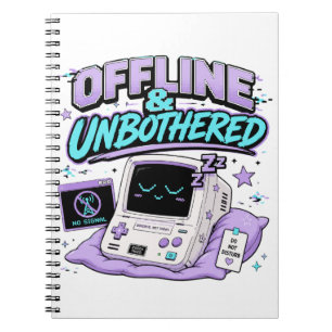 Offline And Unbothered Retro Sticker Notebook