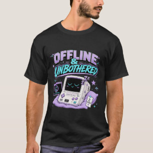 Offline And Unbothered Retro Sticker T-Shirt