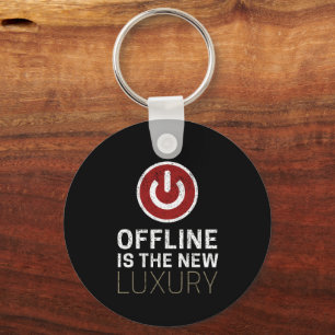 Offline Is The New Luxury Saying Pause Vintage Key Ring