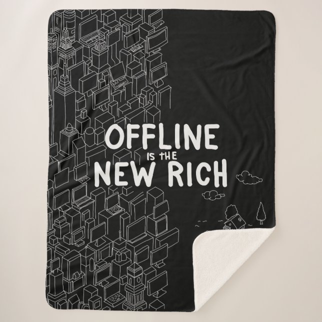 Offline is the New Rich Sherpa Blanket (Front)
