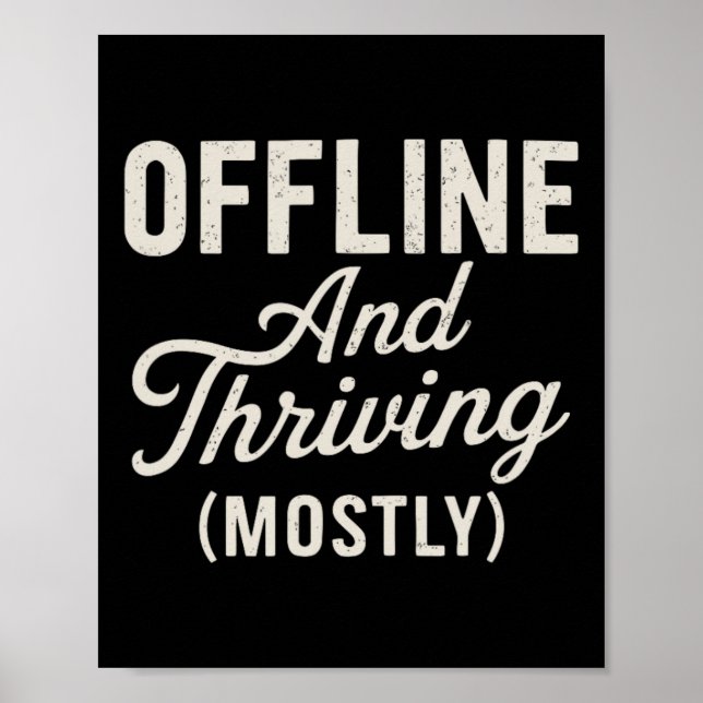 Offline Life Funny Mental Health  Poster (Front)