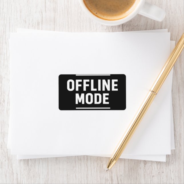 OFFLINE MODE Minimal Typography T-Shirt Design Label (Insitu)