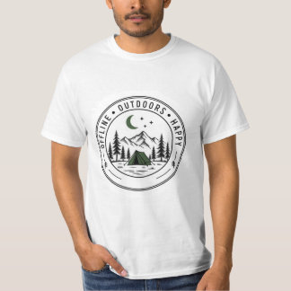Offline Outdoors Happy – Funny Camping Shirt