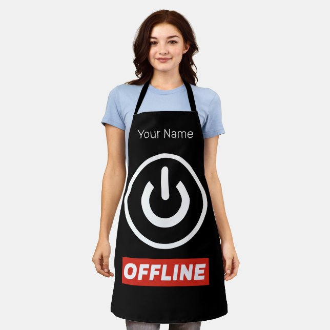 Offline Power Button To Relax Chill Or Switch Off Apron (Worn)