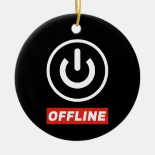 Offline Power Button To Relax Chill Or Switch Off Ceramic Tree Decoration