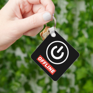 Offline Power Button To Relax Chill Or Switch Off Key Ring