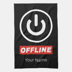 Offline Power Button To Relax Chill Or Switch Off Tea Towel