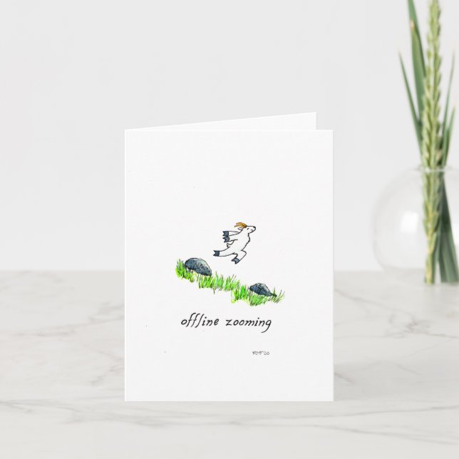 "Offline Zooming," blank greeting card (Front)