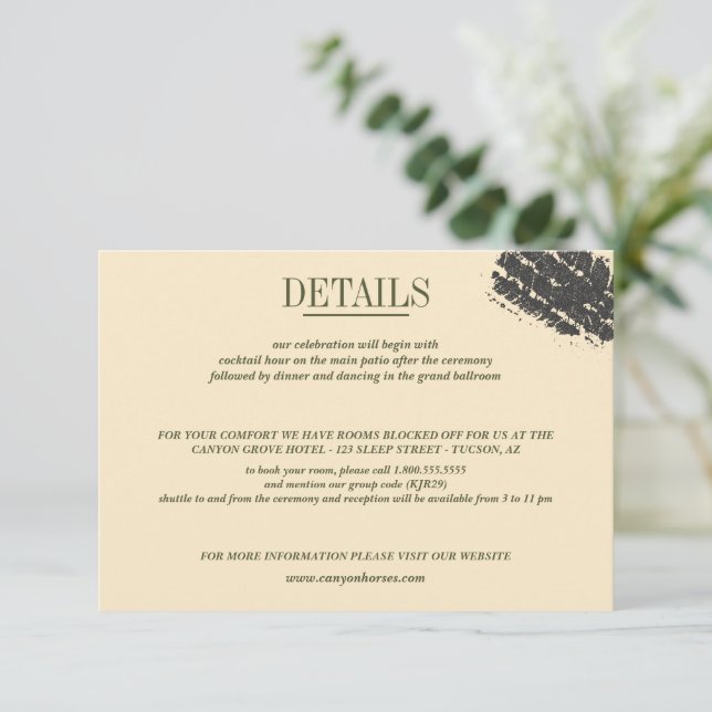Offroad Canyon Couple Wedding Enclosure Card (Standing Front)