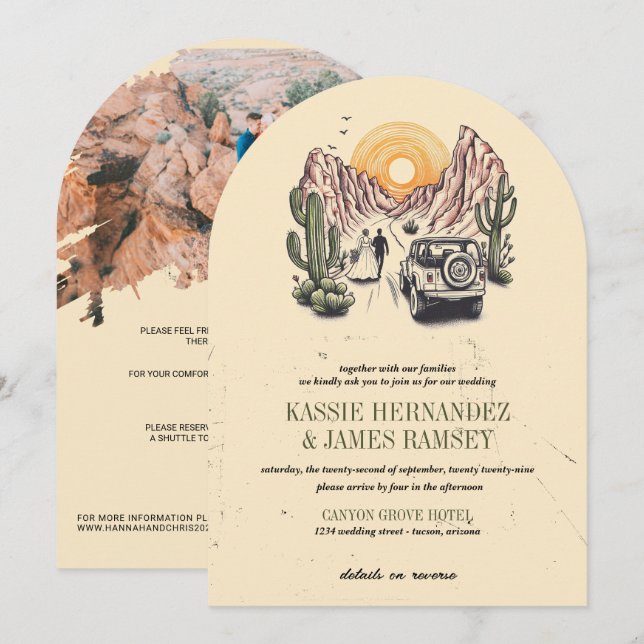 Offroad Canyon Couple Wedding Invitation (Front/Back)