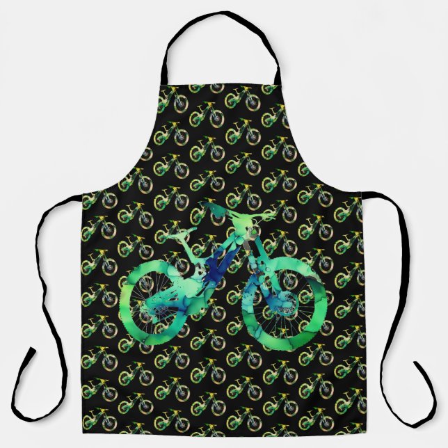  Offroad Downhill  Sport Xtreme Watercolor Art  Apron (Front)