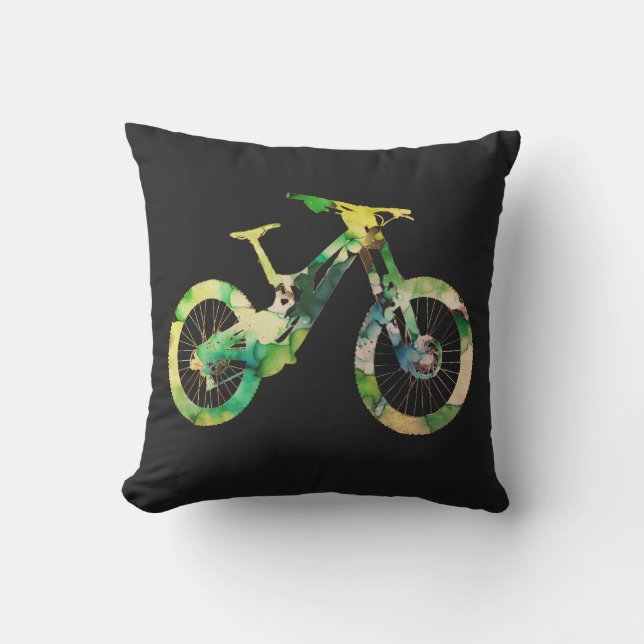  Offroad Downhill  Sport Xtreme Watercolor Art  Cushion (Front)