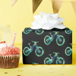 Offroad Downhill Sport Xtreme Watercolor Art Wrapping Paper