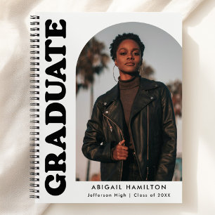Offset Arch Black and White Graduation Guest Book