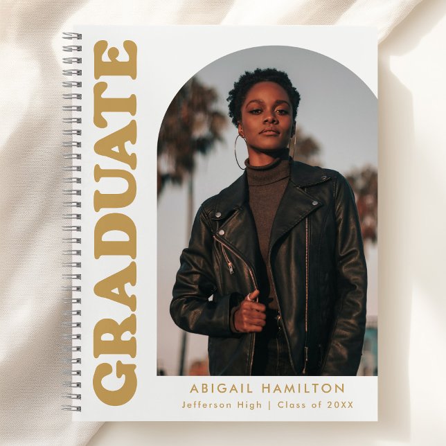 Offset Arch Gold Photo Graduation Guest Book (Creator Uploaded)